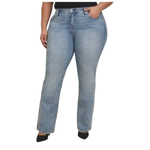 Torrid Womens Jeans Size 28T Blue Wash Slim Boot Mid Rise Straight Leg Western - Picture 2 of 8